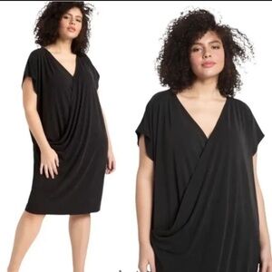 Eloquii Black Draped Dress
